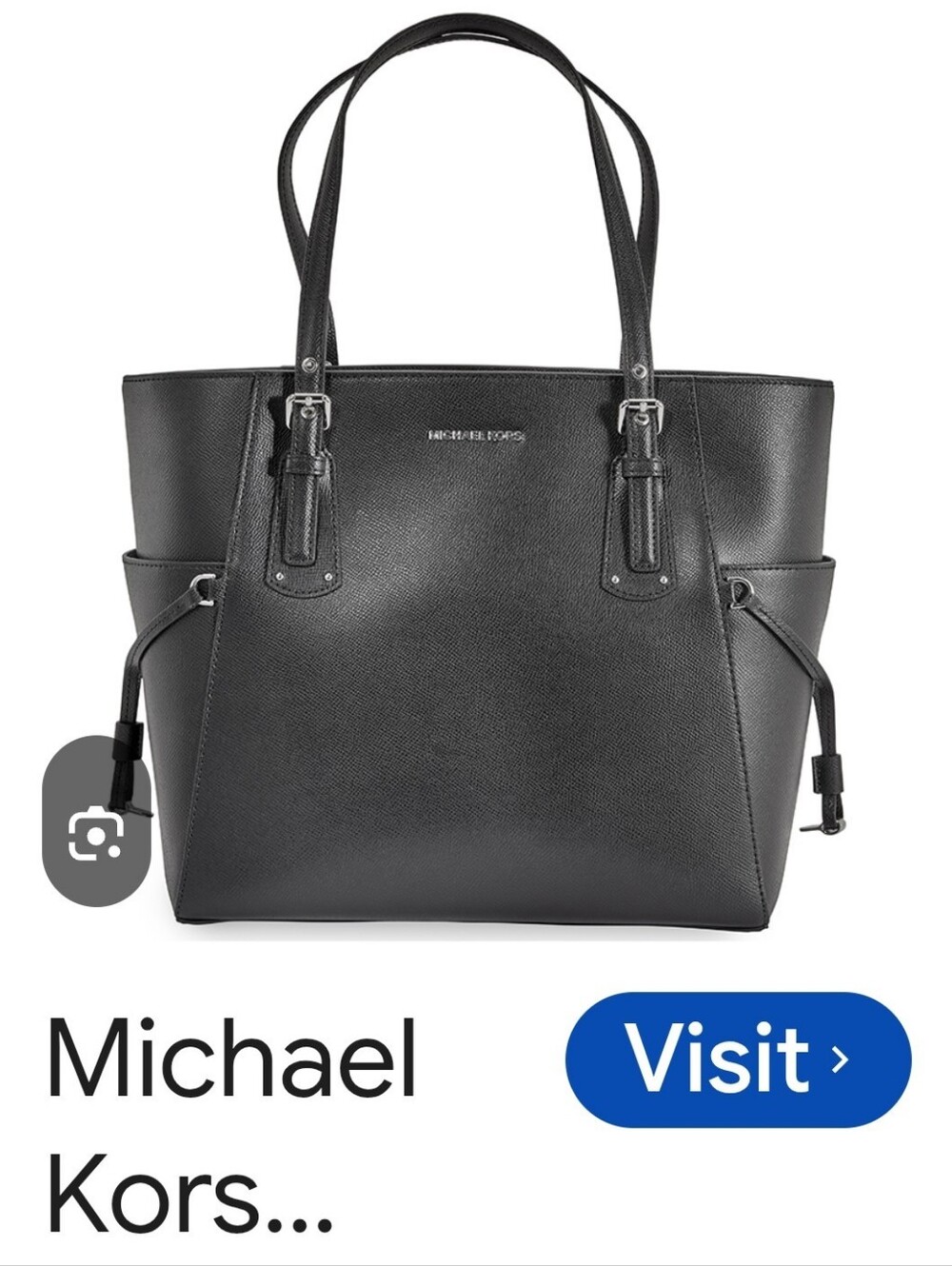 Nwot Michael Kors Black Voyager Leather Tote Bag